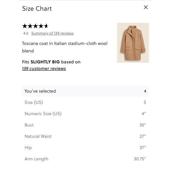 J.CREW Toscana Coat Italian Stadium Cloth Wool Blend 6 Black NEW Jacket CE180 - Picture 3 of 14